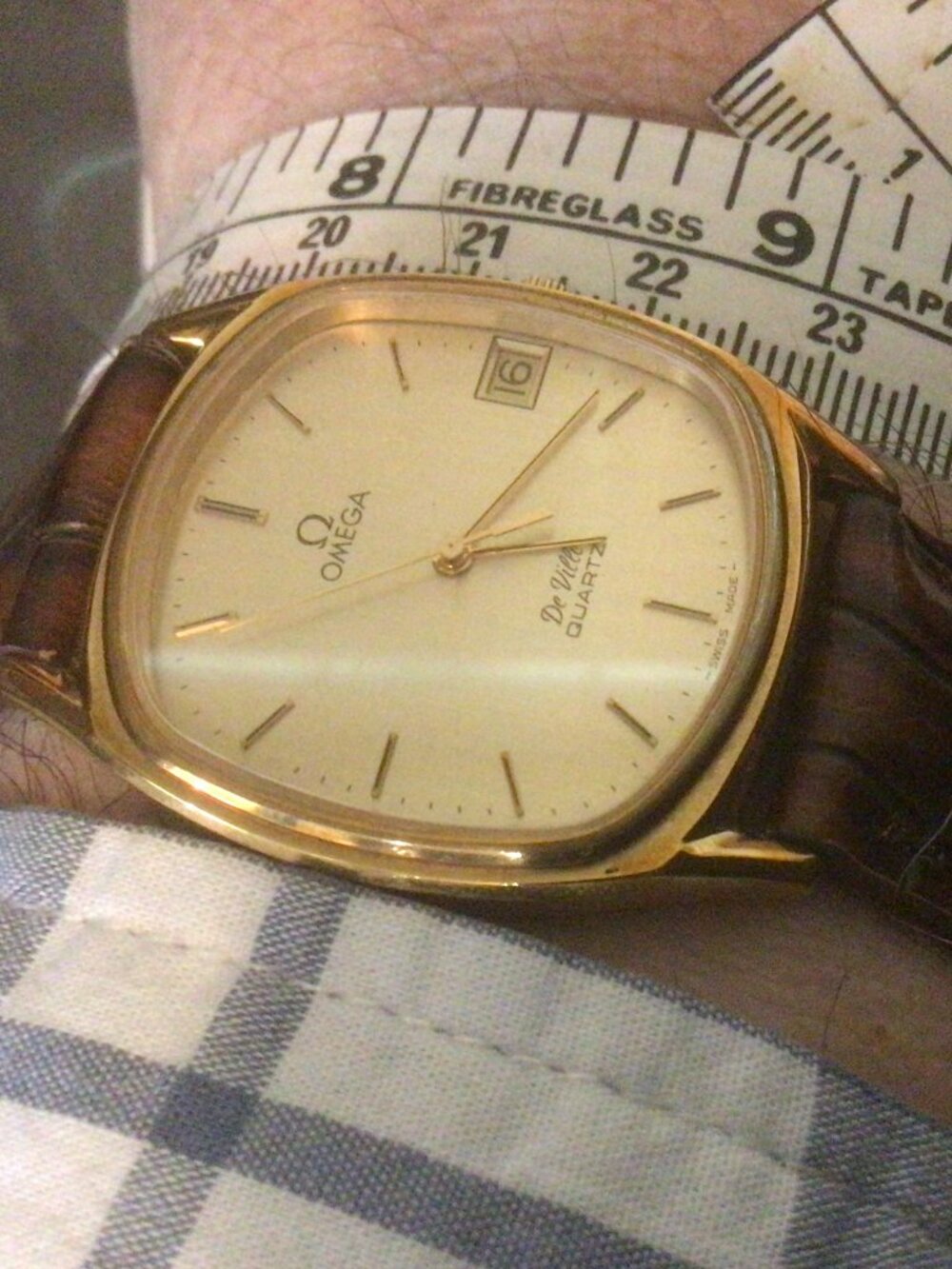 Omega De Ville vintage quartz watch gold plated.